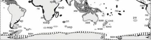 Зоогеографическое районирование шельфа К.Н. Несиса (1982а, б)