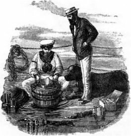 Промывка проб на «Челленджере». По Tizard et al. (1885)